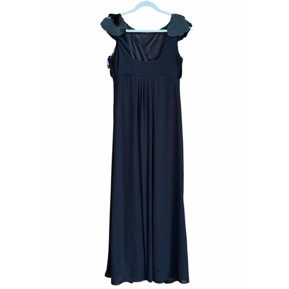 TED BAKER Haylei Black Sequin ALine Maxi Gown/Dress Formal Wedding 8 Black Tie - Picture 5 of 7